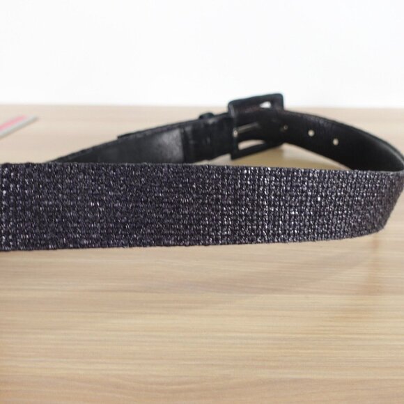 VINTAGE Old Belt Mens Size 30 Black Leather Buckle 90s Designer RENE LEZARD - Picture 6 of 14